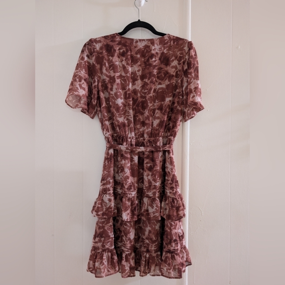 Simply Vera Vera Wang Pink Floral Midi Dress - Picture 5 of 12